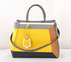 Fendi '2Jours Block' leather mixed colors handbags F2552M