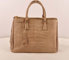 Prada Medium Croco Leather Tote Bag Brown 16625M