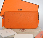 Hermes Evelyn Wallet clemence leather in Orange A808