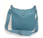 Hermes 32cm Evelyn bag togo leather in Medium Blue 1043