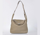 Hermes Lindy 30CM Havanne Handbags 1057 Grey Leather Silver Hardware H1057