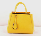 Fendi Fall Winter 2012 2Jours Saffiiano Leather Tote Bag 8BH250S Yellow 2552S