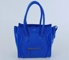Hot Sell Celine Luggage Micro Boston Bag Calf Leather Blue 98167