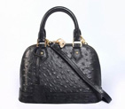 2013 Louis Vuitton Ostrich Leather Alma BB M91606 black M91606
