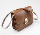 Celine Cow Leather Handbag 80077 Tan 80077