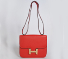 Hermes Constance Bag clemence leather in Flame with Gold hardware 8888FG