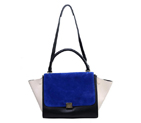 Celine Trapeze Bags Original Calf&Suede Leather Blue&Black 3342