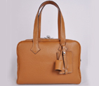 Hermes Victoria Bag clemence leather in Camel with Silver hardware 8655CS