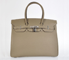 Hermes Birkin 35CM clemence leather in Dark Grey with Silver hardware H35LDGS