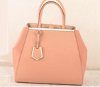 Fendi 2Jours Saffiiano&Ferrari Leather Tote Bag F2552L Pink F2552L