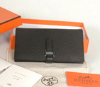 Hermes 2 flod original leather wallet in Black 8022