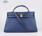 Hermes Kelly 35cm Togo Leather Bag Dark Blue 6308 Gold Hardware 6308