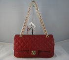 Chanel Red color with Gold chain A1112RG