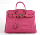 Hermes Birkin 35CM with Embossed logo Handbag Peachblow 6089 6089