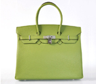 Hermes Birkin 35CM clemence leather in Light green with Gold hardware H35LLGG
