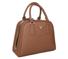 Prada Saffiano Leather Small Tote Bag BL0809 Brown BL0809