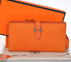 Hermes 2 flod original leather wallet in Orange 208
