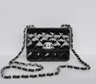 Chanel Classic Micro Flap Bag 1118 Black Patent leather Silver Hardware 1118