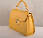 Miu Miu Tote Handbags Calf Leather 7430 Yellow 7430