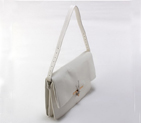 Celine Clasp Shoulder Bag Calfskin White 80018