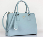 Hot Sell Prada Classic Saffiano Leather Medium Tote Bag BN1801 Light Blue BN1801