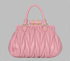 Miu Miu Nappa Leather Cloquet Tote Bag 8662 Pink 8662