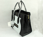 Celine Luggage Medium Handbags Black with White 98169