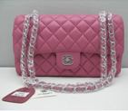 Chanel plum color with Silver chain A1112PS