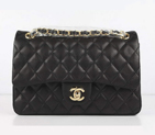 Chanel Original Leather Flap Bag A01112 Black Golden A01112