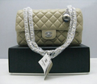 Chanel lambskin leather Apricot Flap bag with Silver chain A1122AS