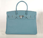 Hermes Birkin togo leather 40CM togo in Medium Blue with Silver hardware H40BJMBS