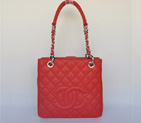 Chanel A50994 Red Medium Shopping Bags Silver Hardware A50994