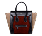 Celine Luggage Mini Boston Bag Original Suede Leather Wine 3308