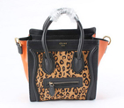 Celine Luggage Bags Mini in Leopard Black 98168