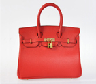 Hermes Birkin 25CM clemence leather in Flame with Gold hardware H25LSFG