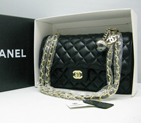Chanel lambskin leather Black Flap bag with Gold chain A1122BG