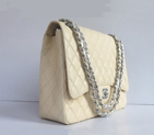 Chanel Flap Bag Quilted Beige Caviar with Silver Chain 1116 1116