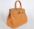 Hermes Birkin 35CM wheat Ostrich stripes leather(Silver) H35WOSS