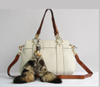 'smilla' medium top handle bag with removable fur 269925 ANGAT 9021