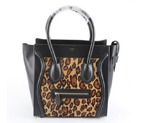 Celine Luggage Bags Medium in Leopard Black 98169