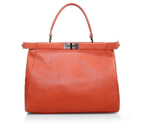 Fendi Peekaboo Bag Orange Calfskin Leather F2292 F2292