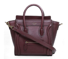 Celine Luggage Nano Boston Bags All Leather Wine C3309