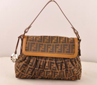 Fendi Classic FF Fabric Shoulder Bag F2325 Camel F2325