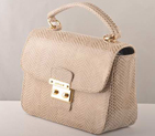 Miu Miu Tote Flap Bags Snake Veins 7428 Beige 7428