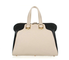 Fendi Large Chameleon Calfskin Top Zip Tote Bag F8812 OffWhite&Black F8812