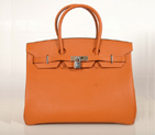 Hermes Birkin togo leather 35CM Orange togo(Silver) W35 x H25 x D18 CM