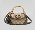 'new bamboo' medium top handle bag with tassels an 254884 FXO1X 8499