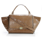 Celine Trapeze Bags Croco Leather 3042 Apricot 3042