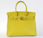 Hermes Birkin 35CM clemence leather in Lemon Yellow with Gold hardware H35LLYG