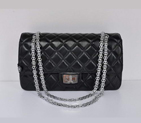 Chanel Classic Quilted Flap Bag 1113 Black Silver 1113